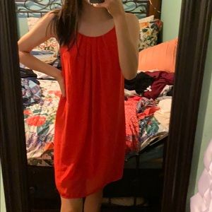 midi orange dress